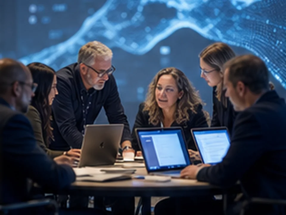 Generated image of adult educators in an AI workshop